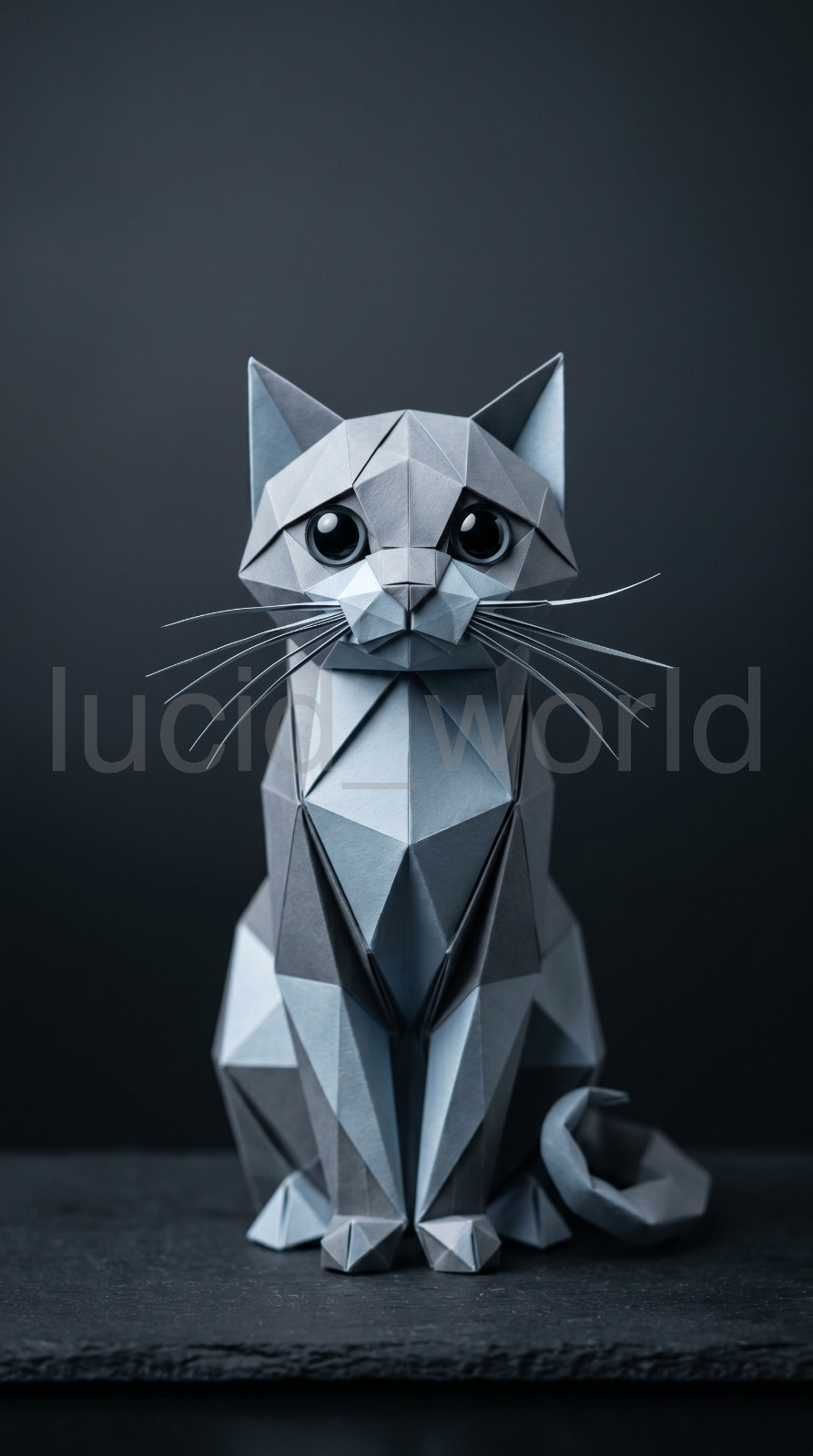 Origami Cat Digital Image Geometric Animal Art Wallpaper Printable PNG Download