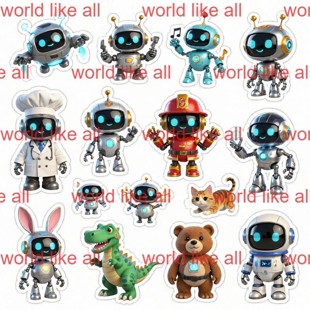 Printable Digital Stickers | Cute Cartoon Kids Sticker Bundle | 4K