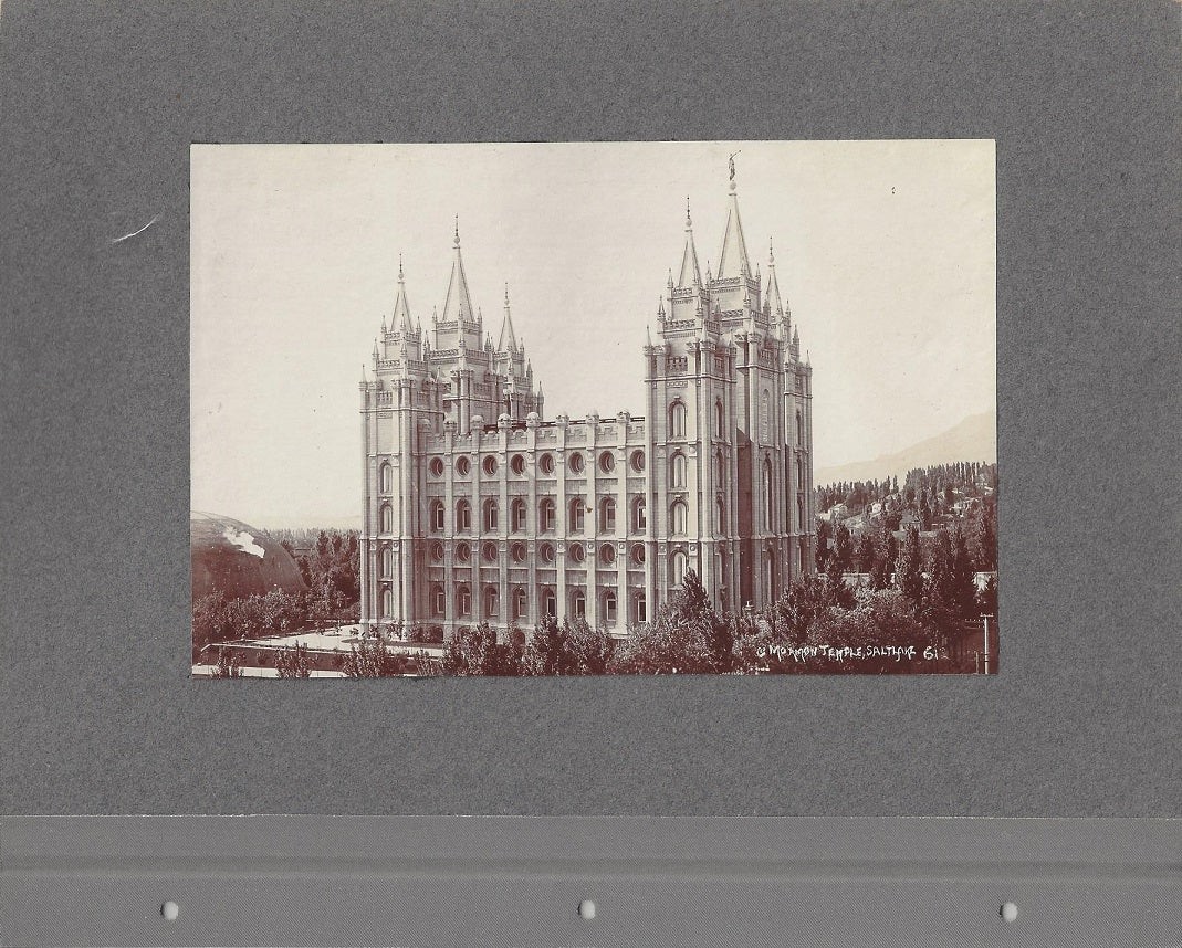 C R Savage / Mormon Temple Salt Lake BACKED WITH Lion House / Beehive House