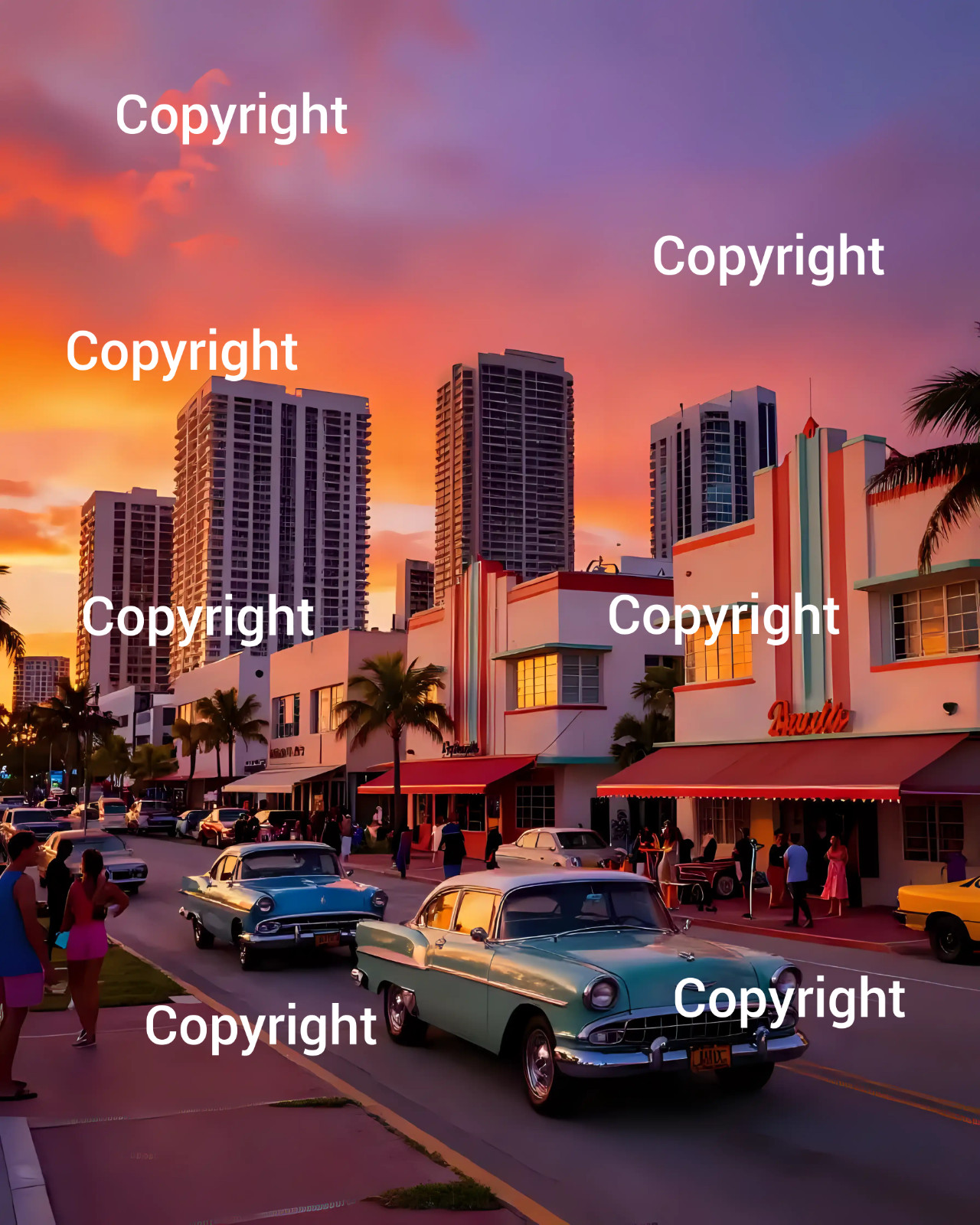 Digital high quality image picture photo wallpaper background 13 Sunset Retro