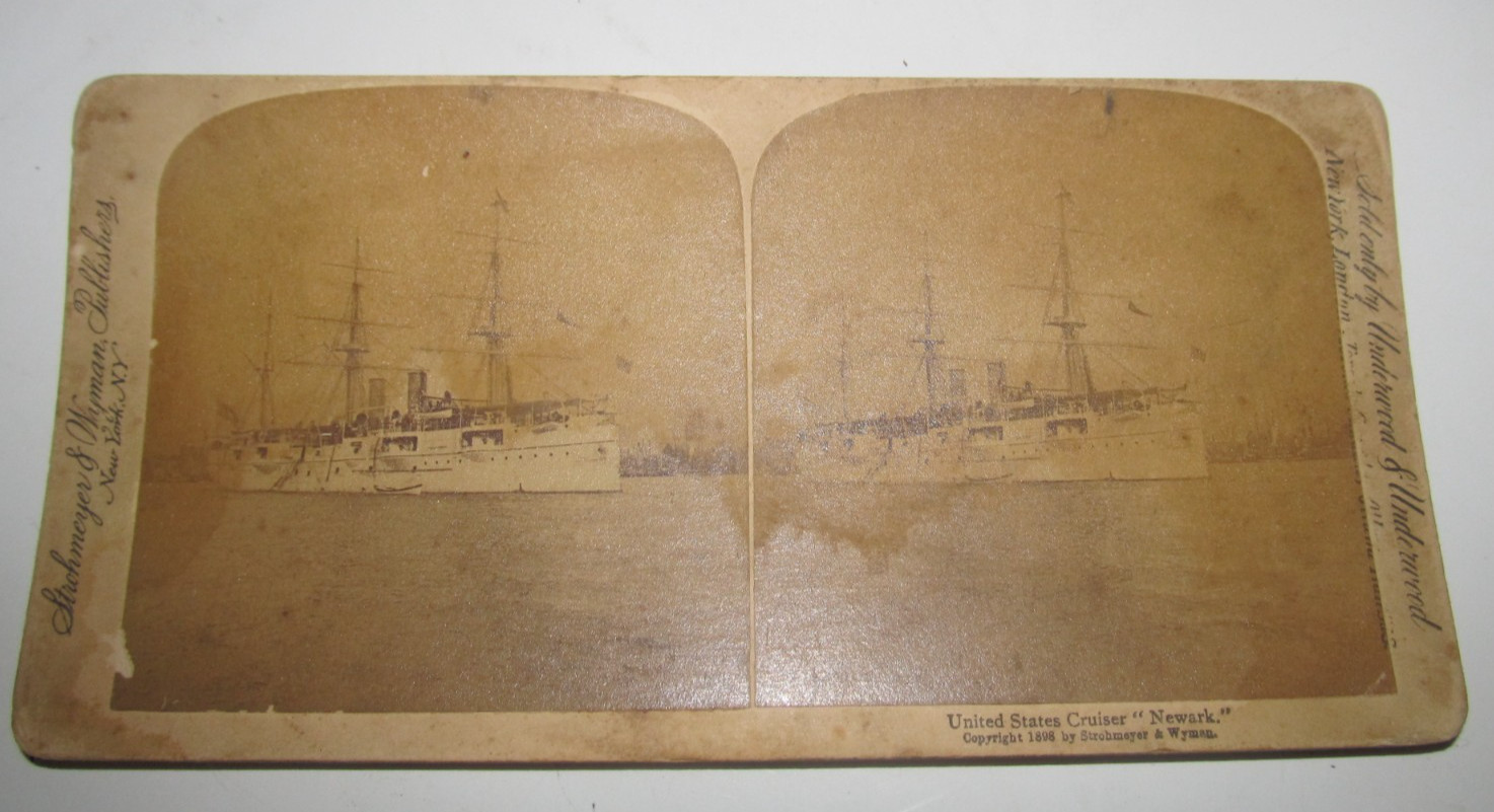 Antique Stereo Scope View Picture Slide United States Cruiser “Newark” (WSC3)