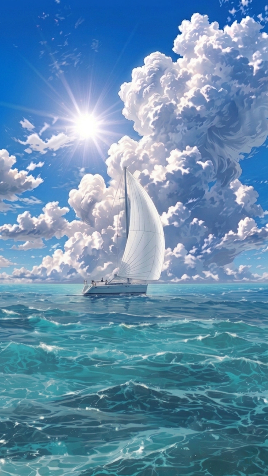 Digital Image Sea Photo Boat Picture Background Mobile Wallpaper AI Art Sample