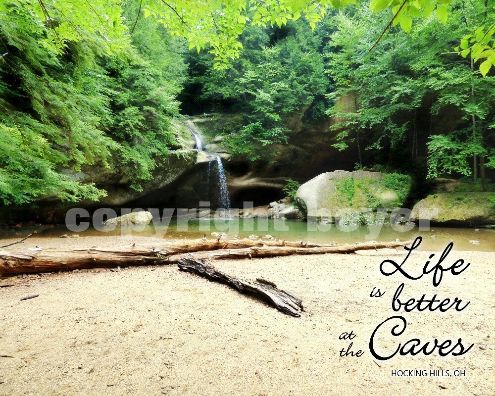 Old Man’s Cave Lower Falls Waterfall Hocking Hills Ohio Photograph Print 8×10