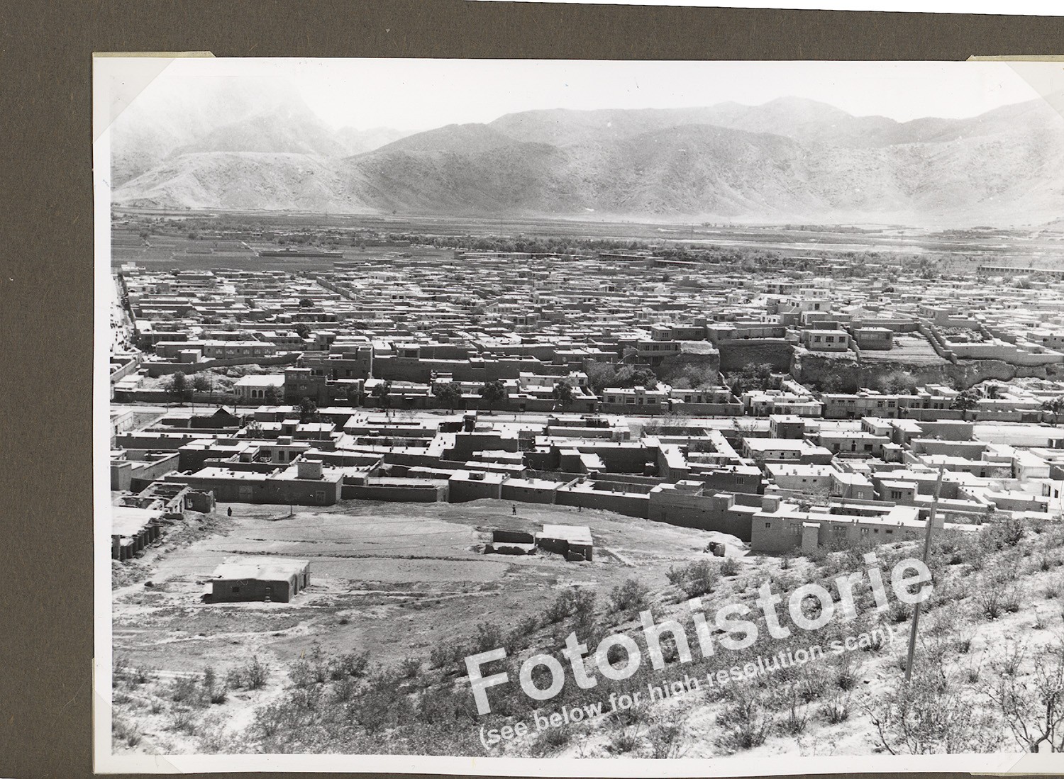 Photo Kabul Afghanistan City Panorama Old City Cityscape Overview 1960s