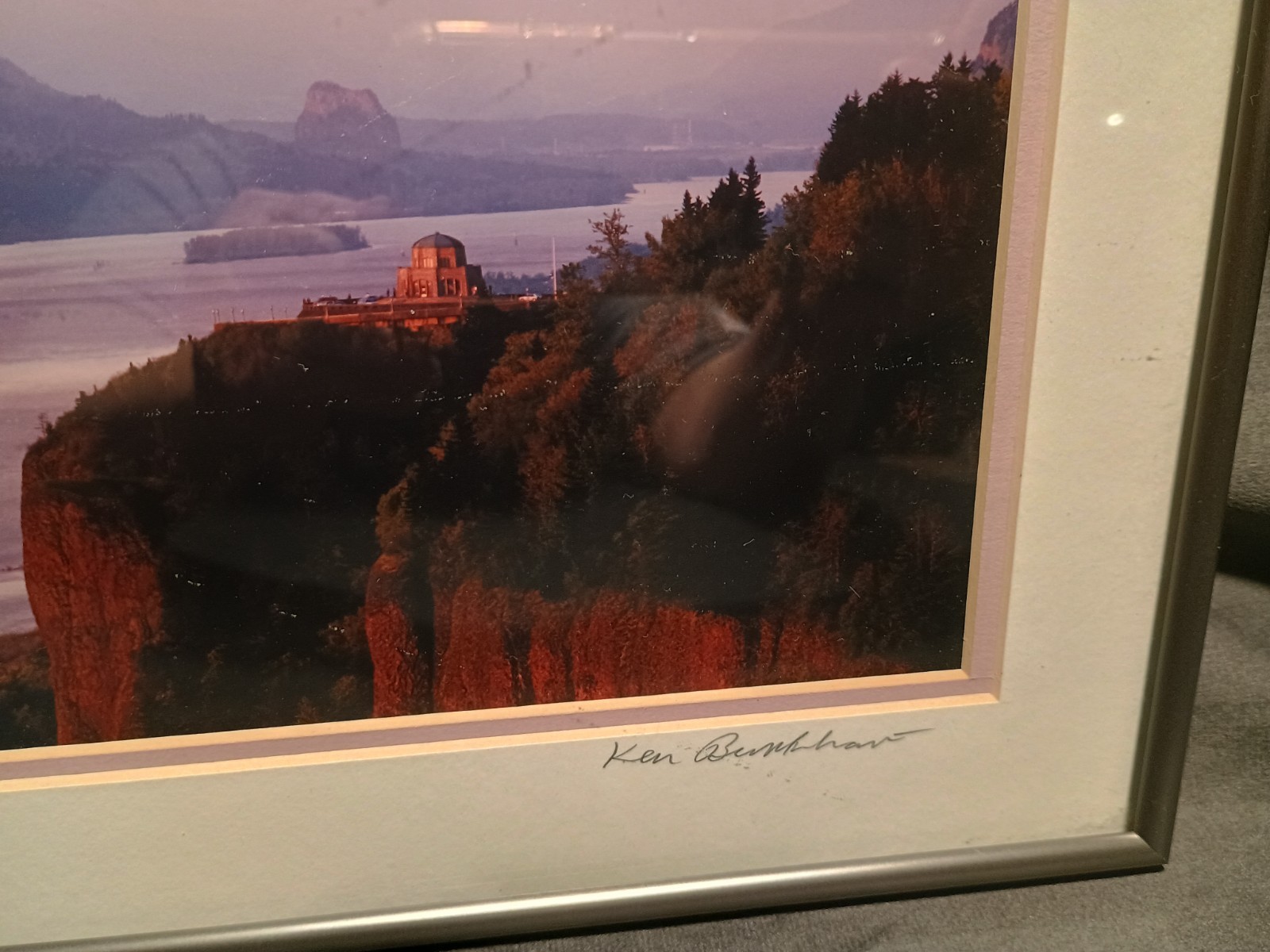 Crown Point Sunset Columbia River OR WA Ken Burkhart Photography Framed 8 X 16″