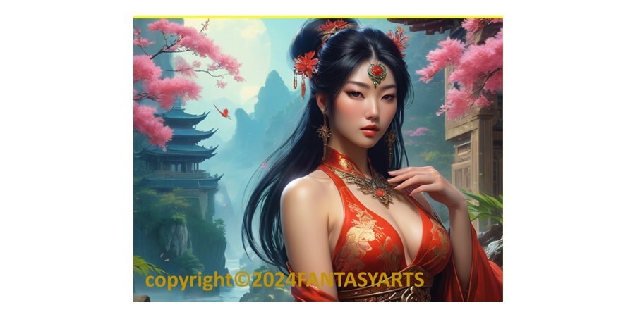 Beautiful Sensual Asian Girl Anime E on Quality semi-gloss Photo Paper 8″x10″