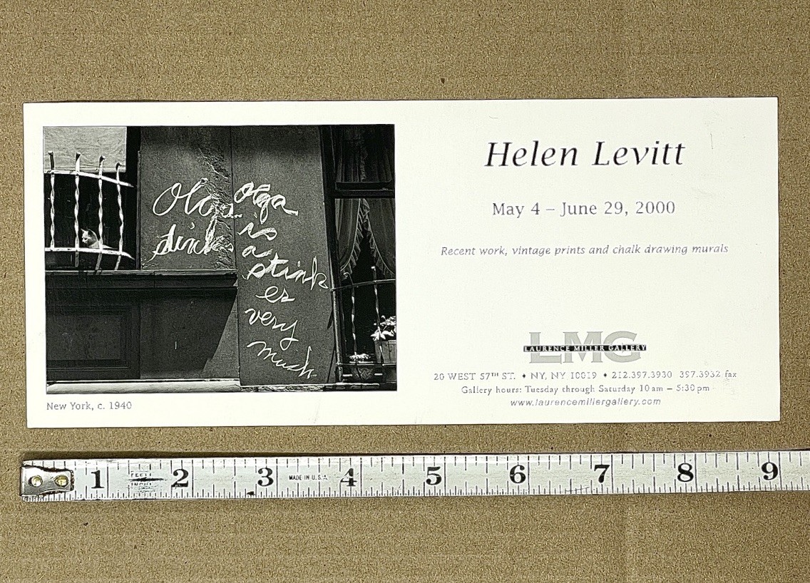 Helen Levitt (1913-2009) Art Photography Announcement Card 2000 LMG Gallery
