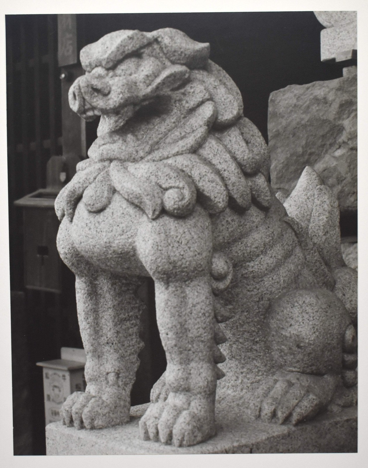 Vintage James W. Howlett Black and White Photograph, ‘Temple Lion / Kyoto’