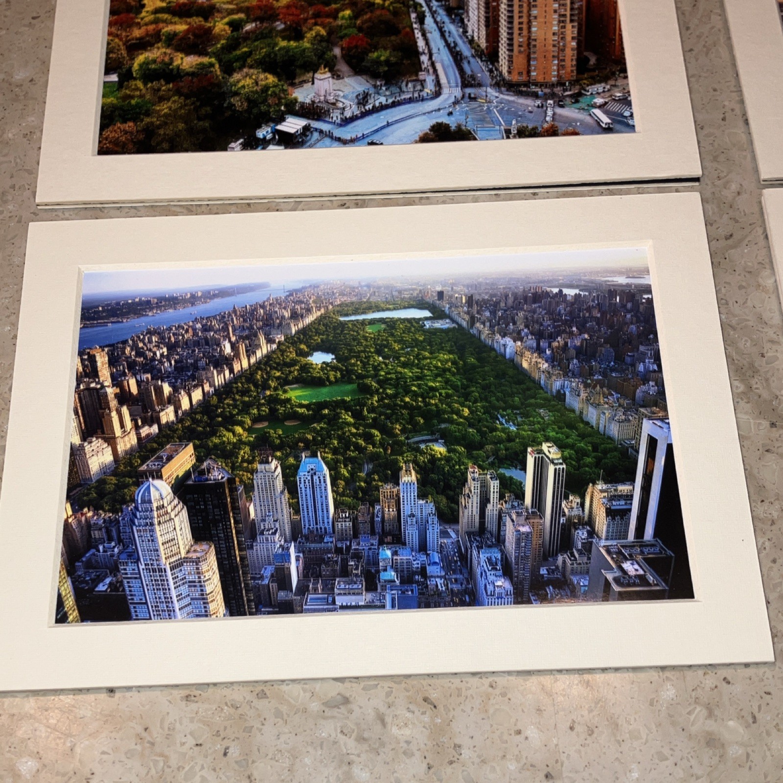 New York City Color Photo Prints Set of 5, Matted Landscape Skyline & Landmarks