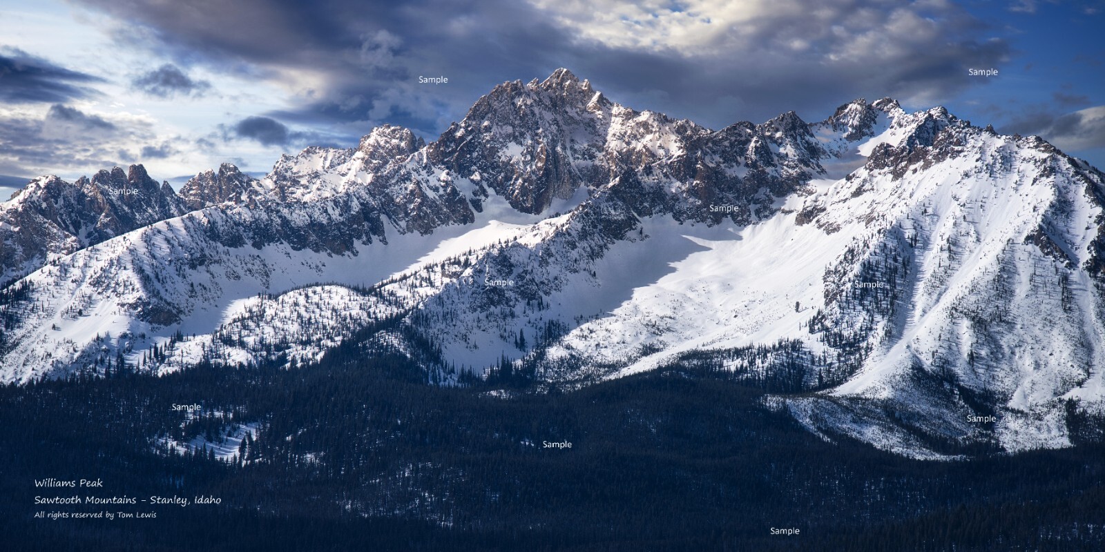 Williams Peak Sawtooth Mountains Stanley Idaho Landscape Photo Poster Print SM36