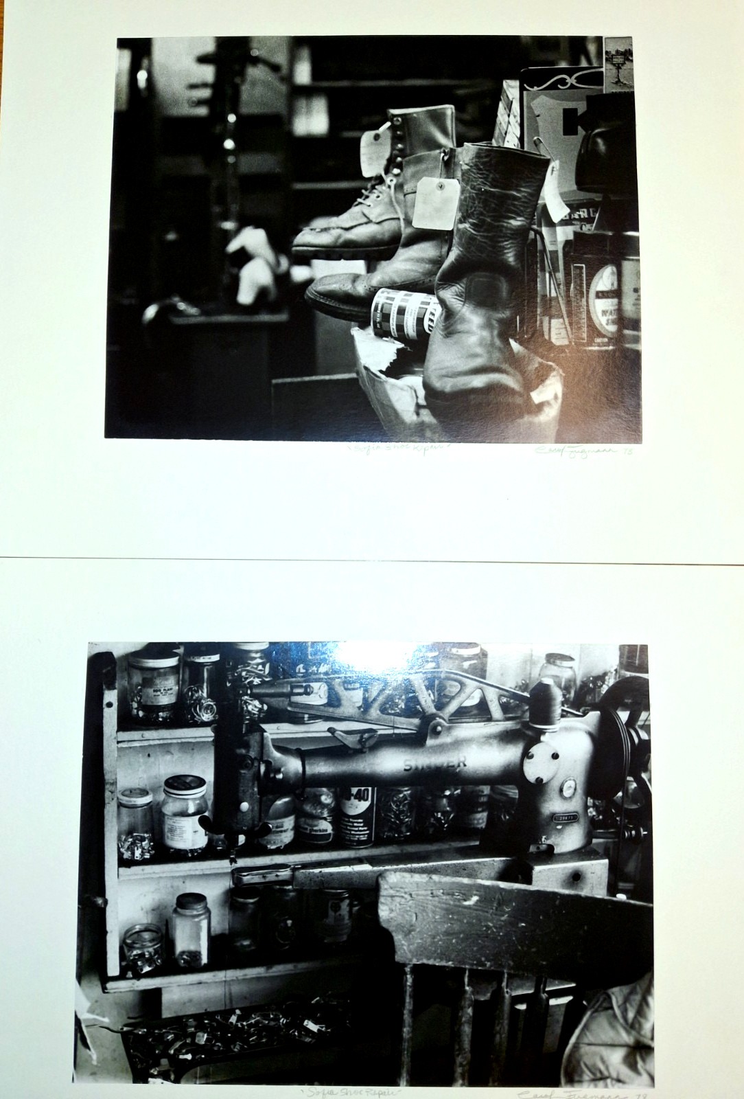 B&W Photography Signed Gelatin Silver Darkroom Print 1978 Shoe Repair COA 8″x10″