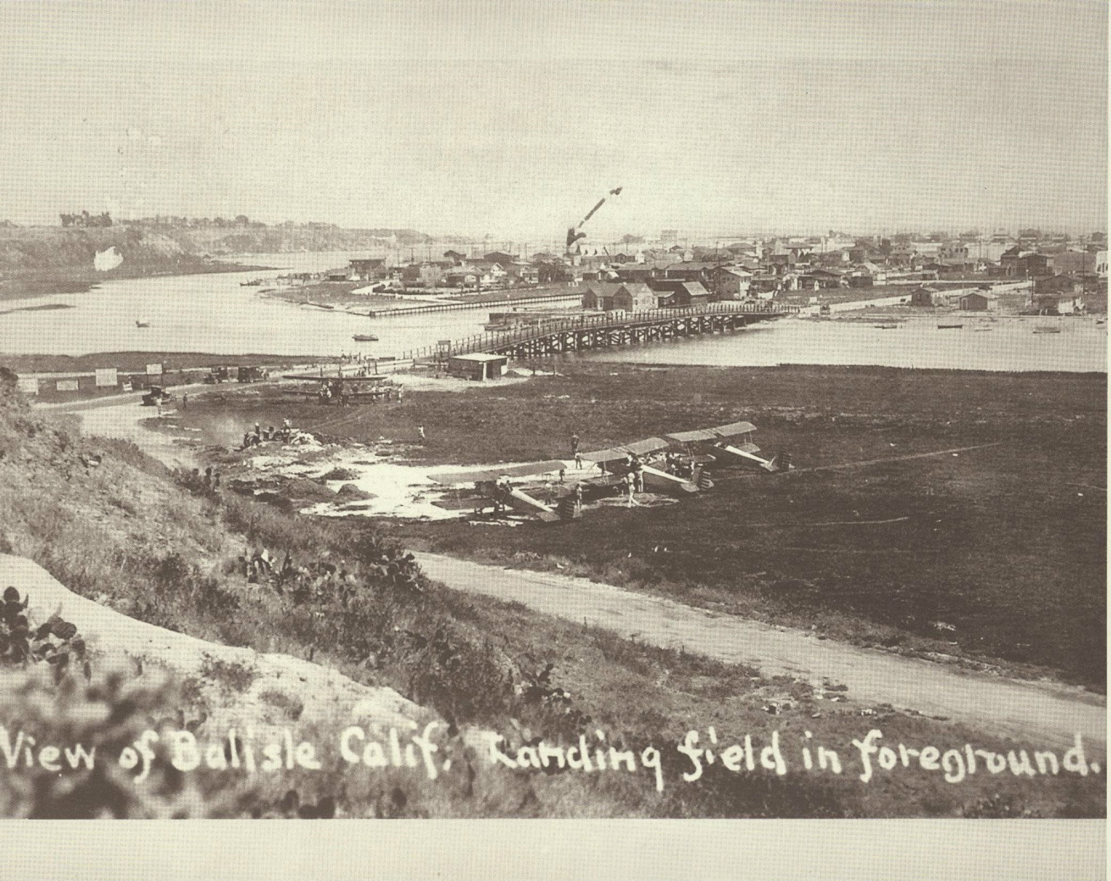 NEWPORT BEACH Balboa Island Landing Field VINTAGE Photo Print 1483 11″ x 14″