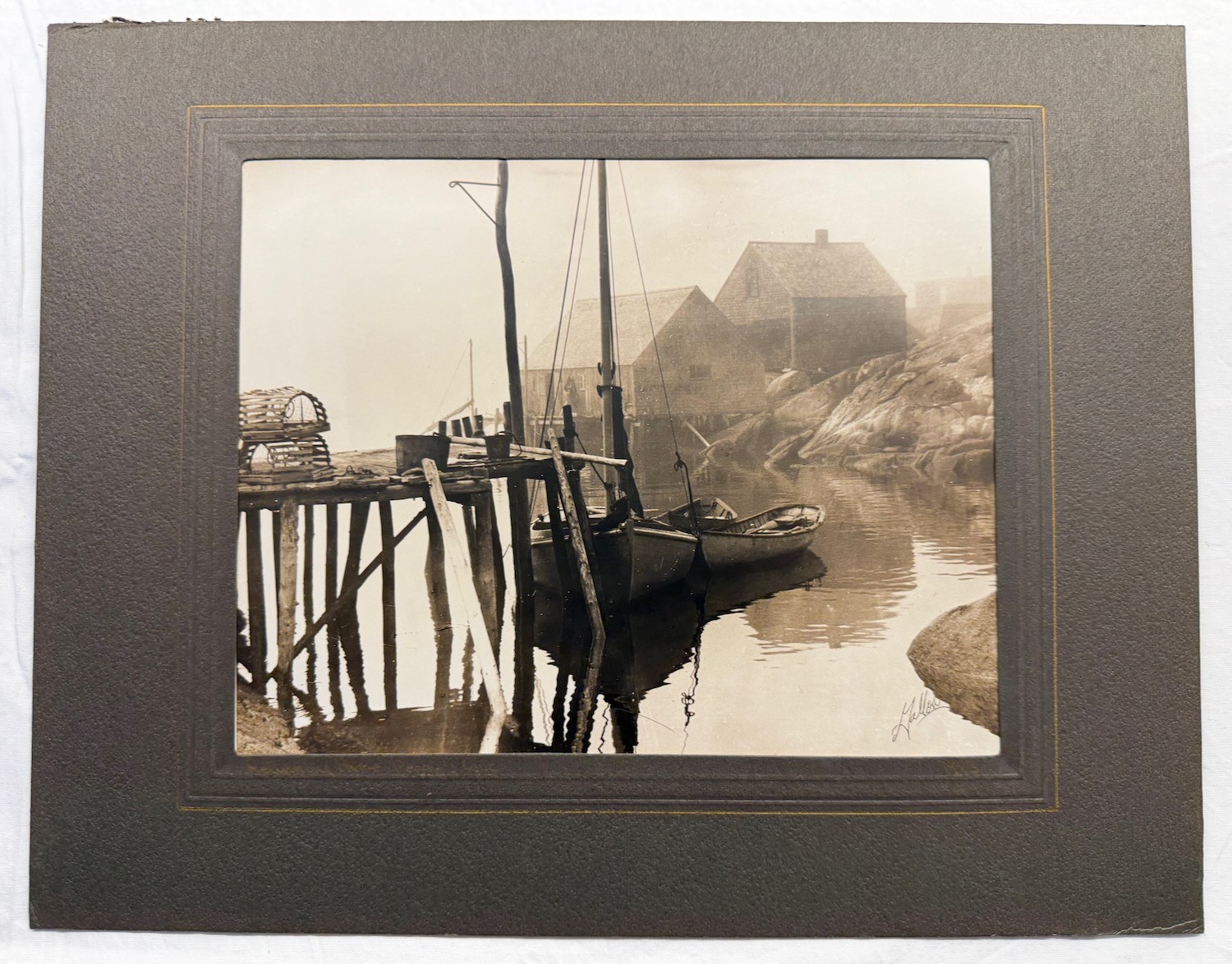 1943 Dan Galloway Photograph PEGGY’S COVE, Nova Scotia, Canada Harbor Boats
