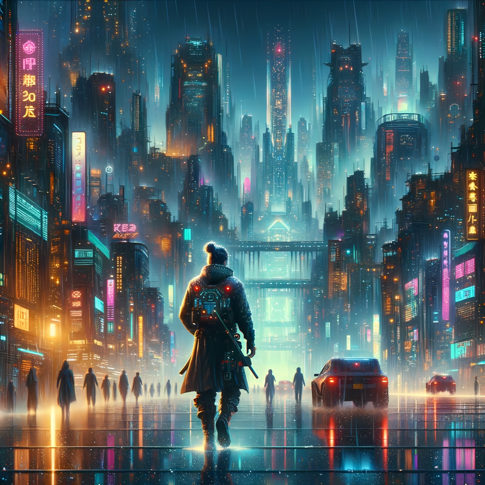 Digital Image Picture Wallpaper Background Desktop AI Art Cyberpunk City
