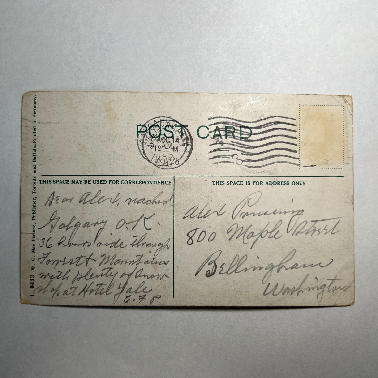VTG 1908 Antique Postcard North West Mounted Police NWMP Canada Flag 1900s Mail