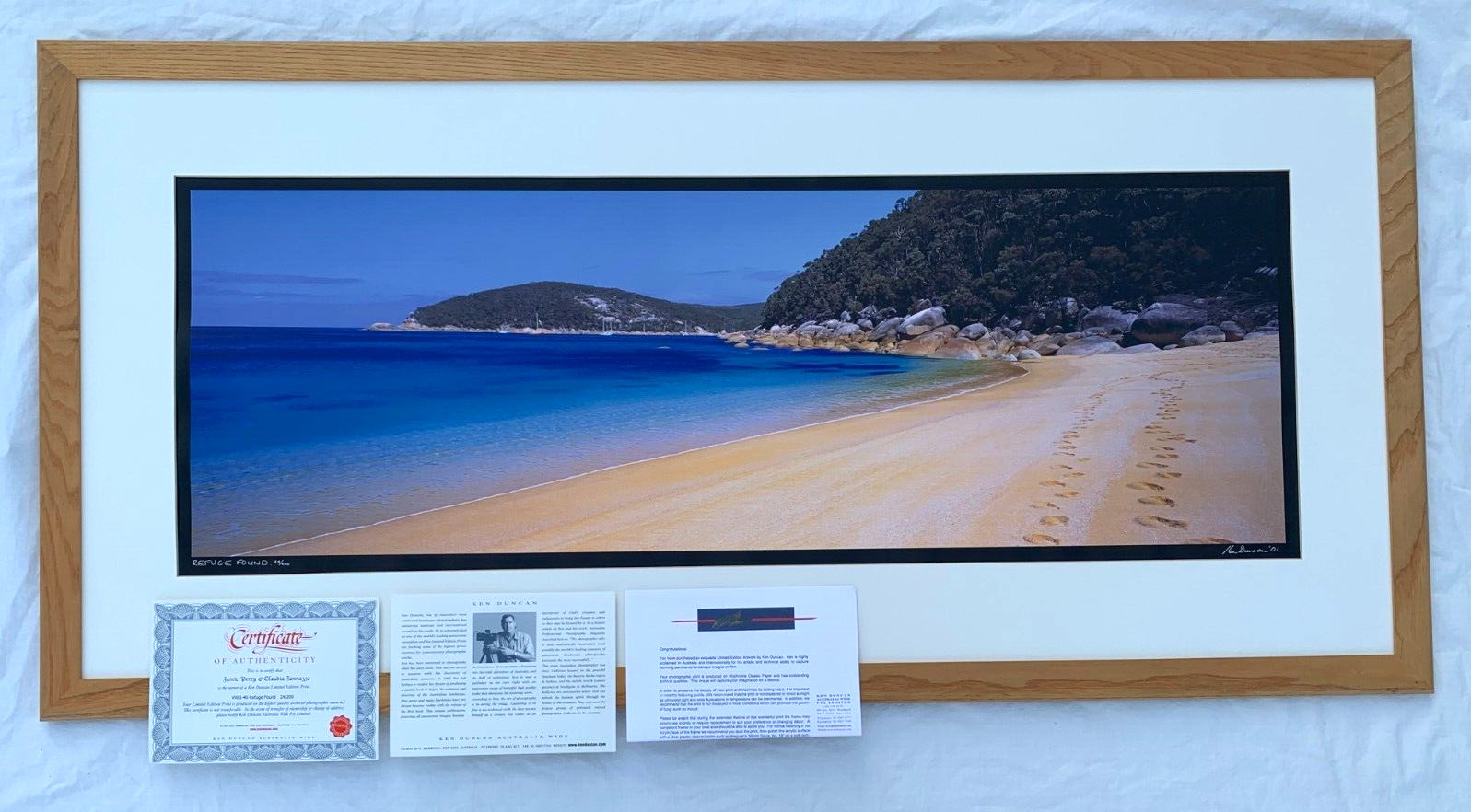 LARGE KEN DUNCAN SIGNED PANORAMIC PHOTOGRAPH REFUGE FOUND SEASCAPE AUSTRALIA COA