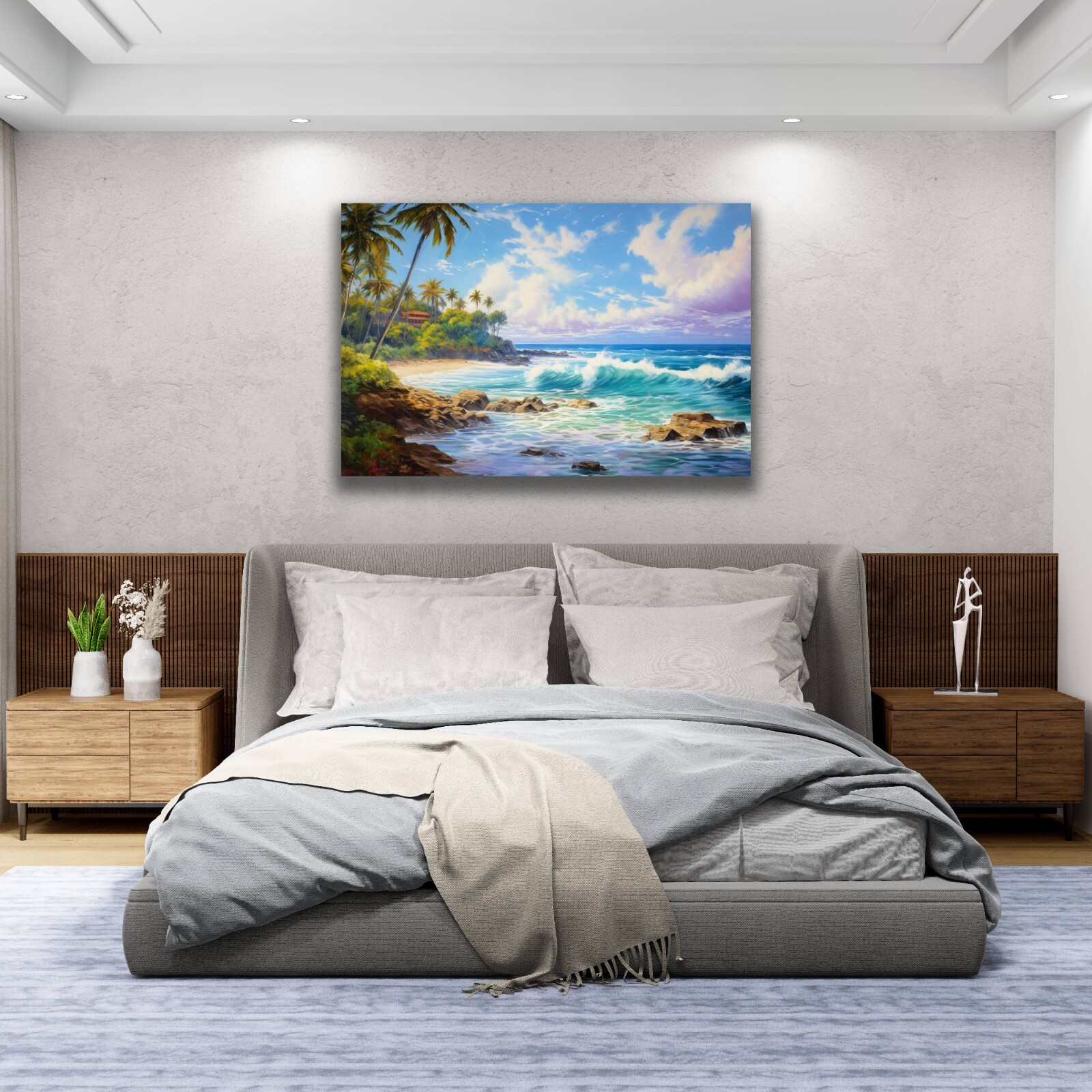 Hawaii Beach Ocean Painting, Hawaii Watercolor Painting Kauai Maui Honolulu Art