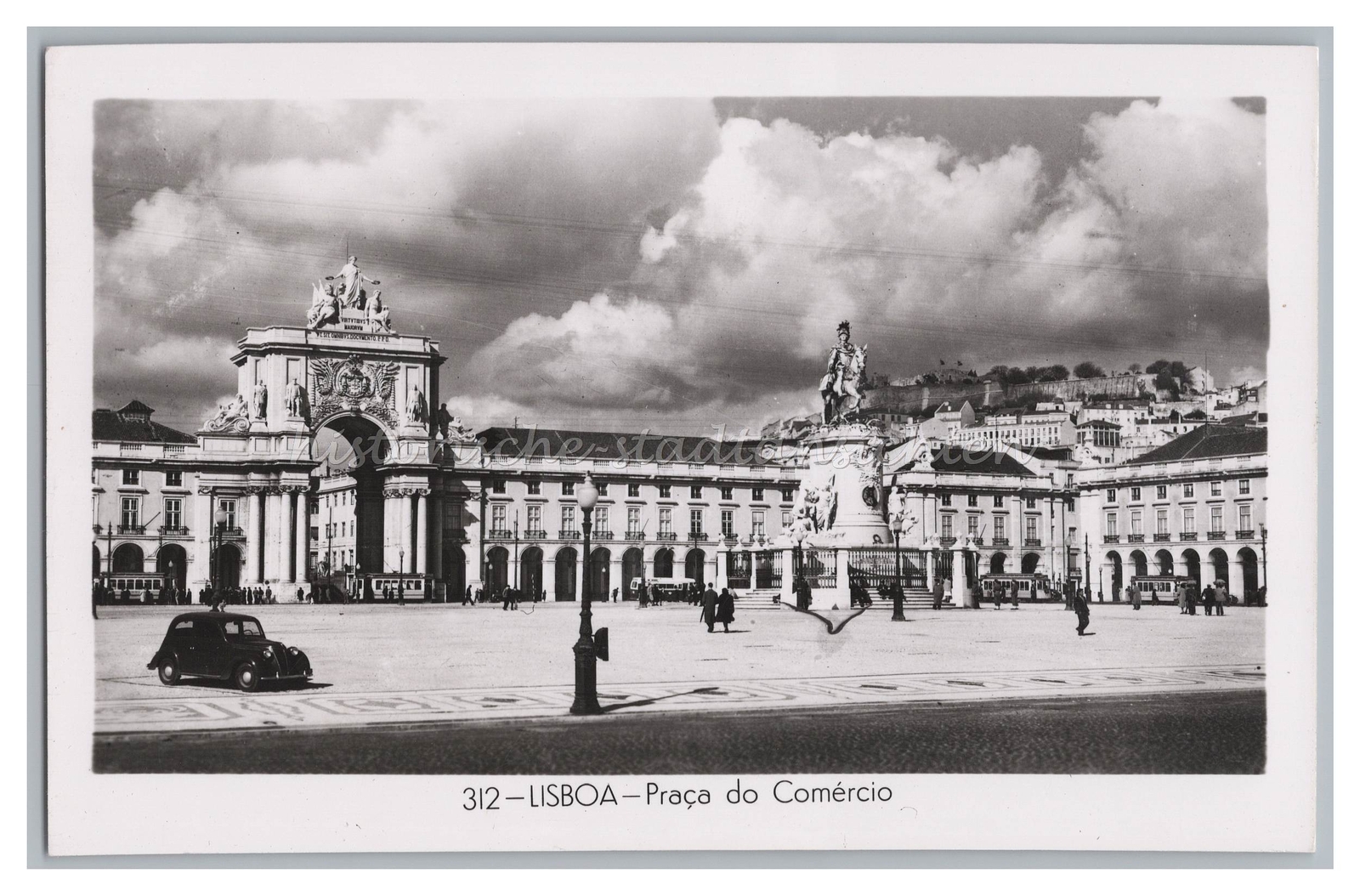 Lisbon Lisboa / Portugal – Praça do Comércio – Car Tram – Photo Postcard