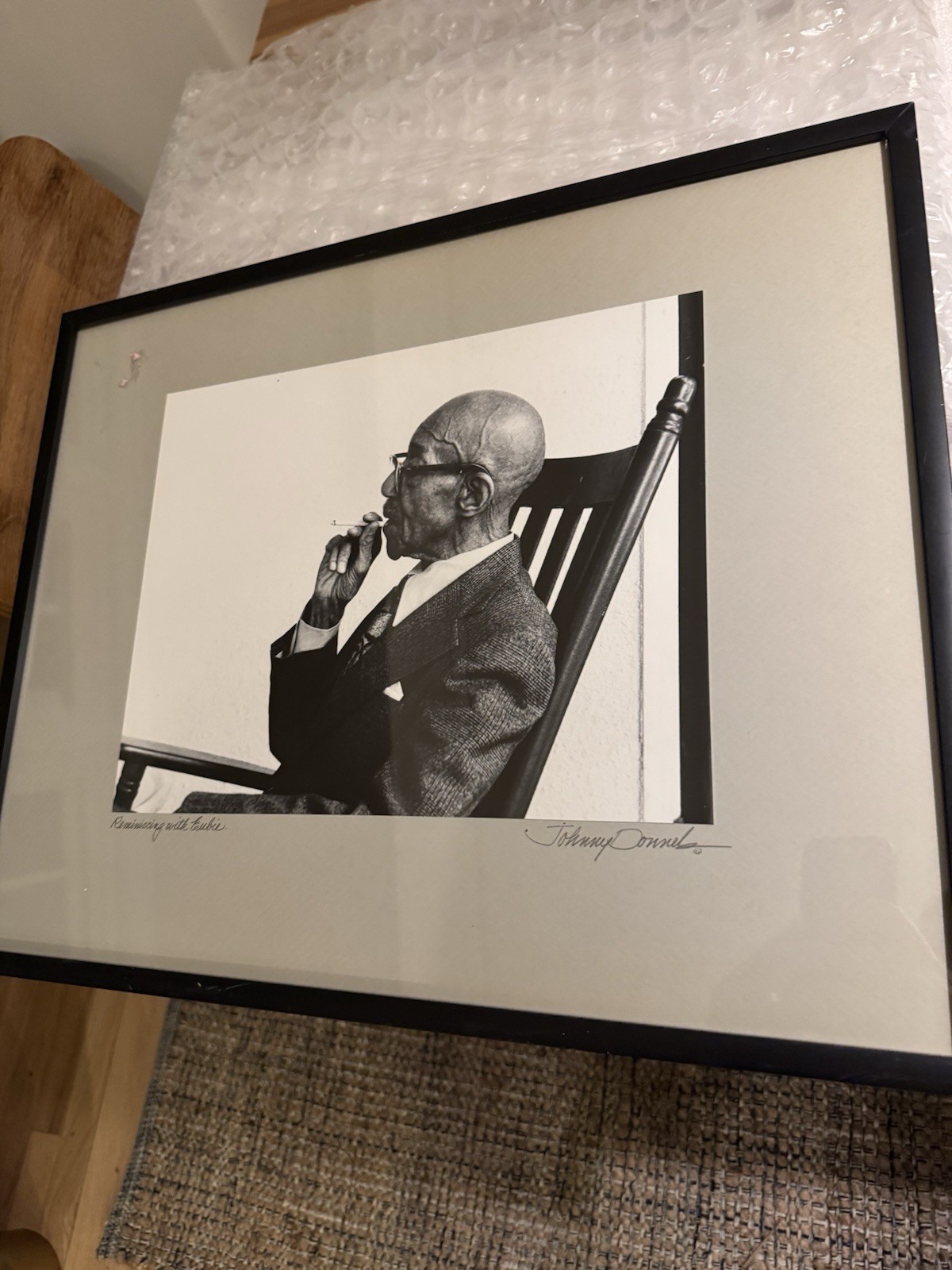 Reminiscing with Eubie Framed Photograph By Johnny Donnels SIGNED Black & White