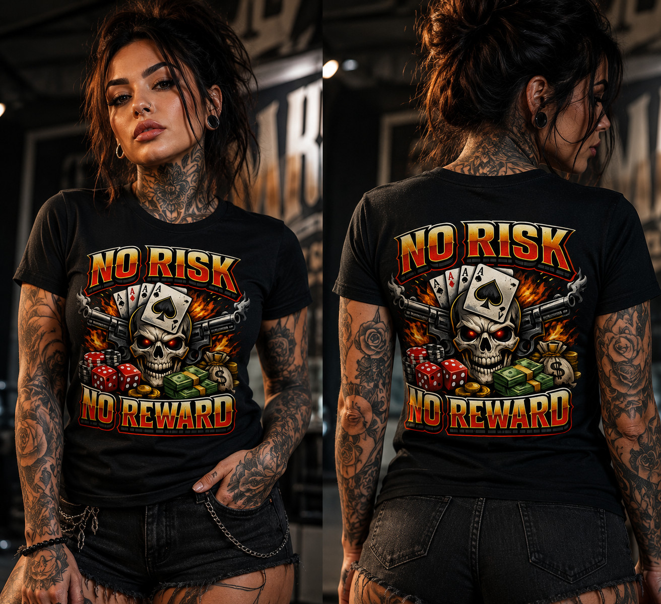 No Risk No Reward Skull PNG Digital Download T-Shirt Sticker Print Design