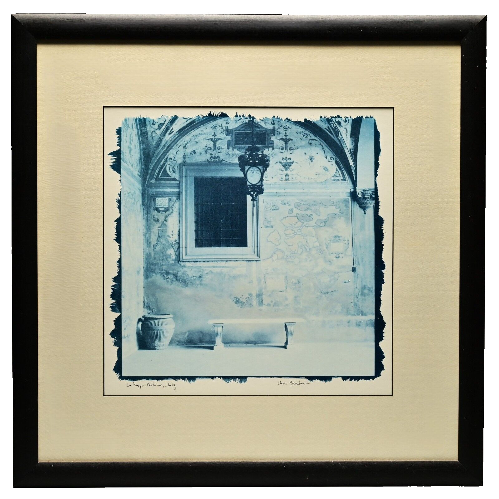 ALAN BLAUSTEIN Original Vintage Signed La Mappa Benches Tinted Photograph Print