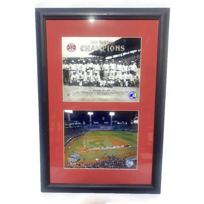 Boston Red Sox 1918 & 2004 World Series Champions Team Photos Framed Matted