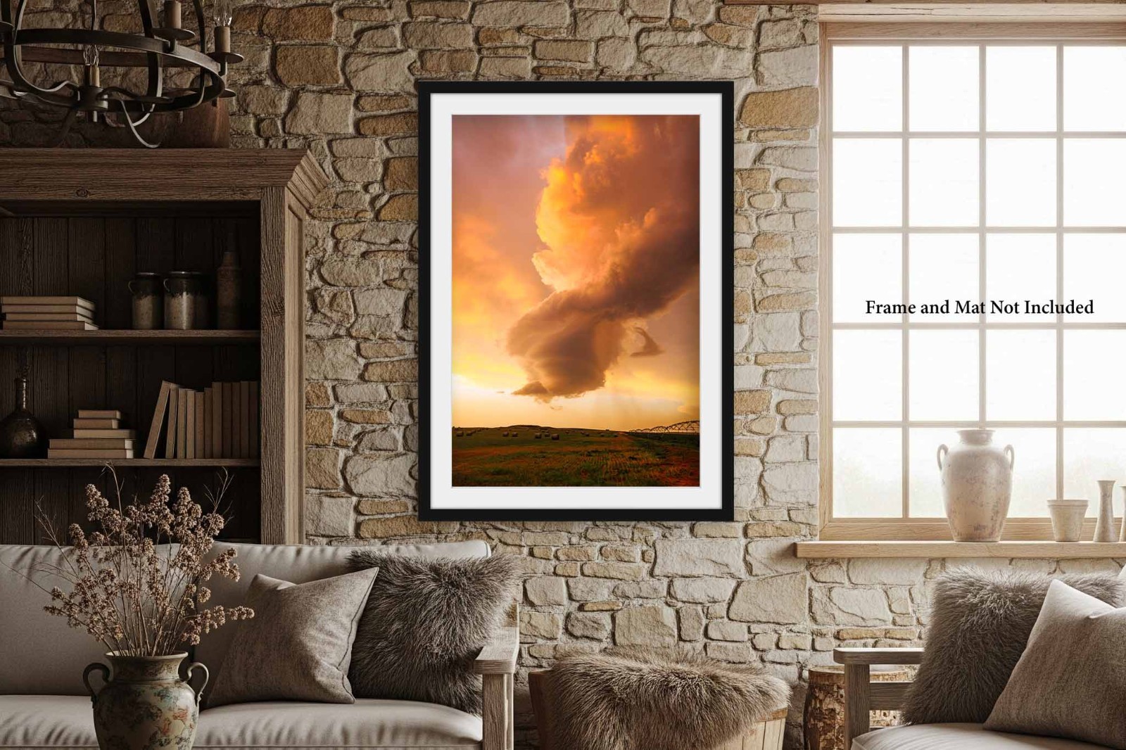 Storm Cloud Photography Print: Oklahoma Stormy Sky Sunset Vertical Weather Photo