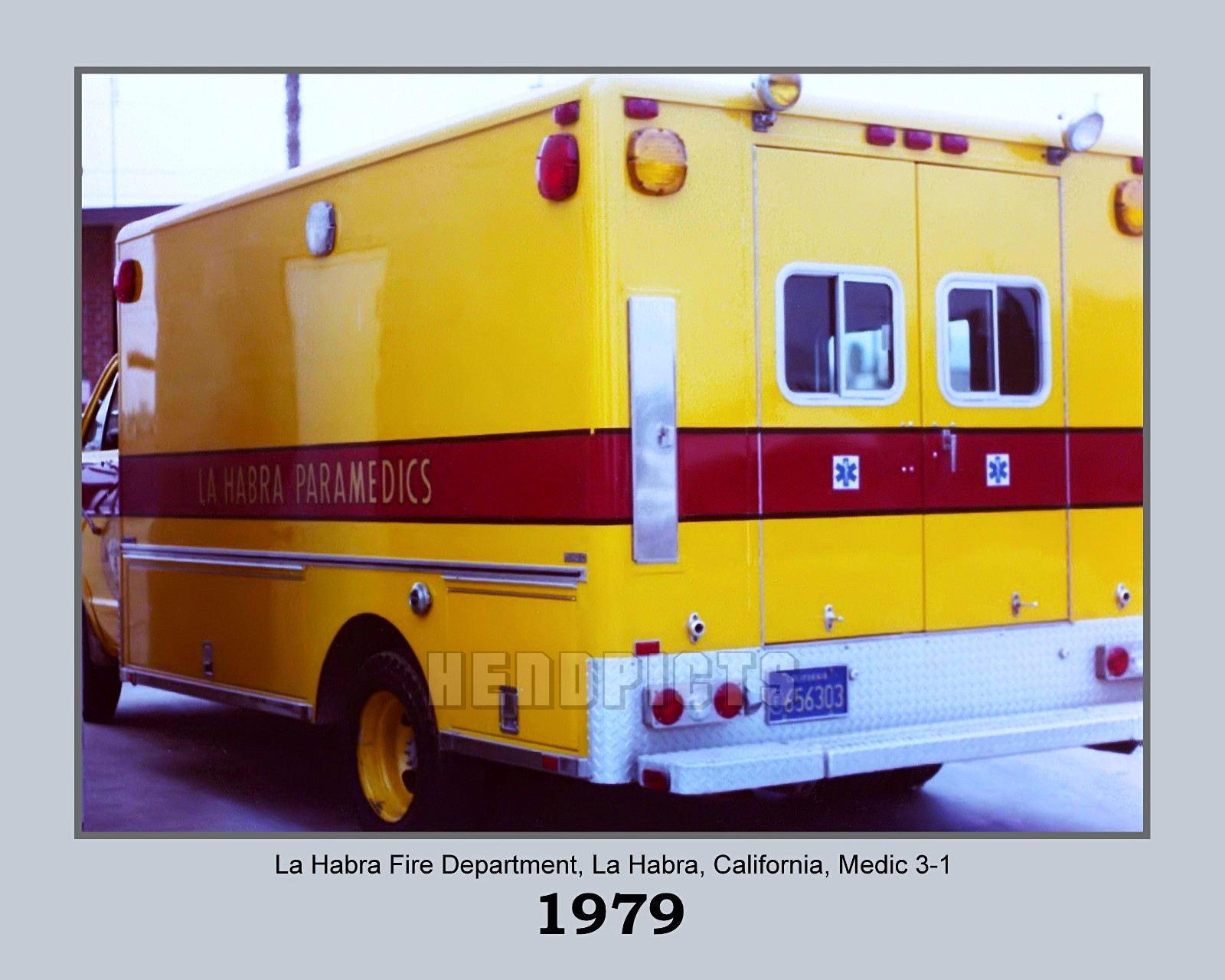 1979 La Habra Fire Vintage Paramedic Unit 31 New 8×10 Unframed Photo VFRPBT_0025