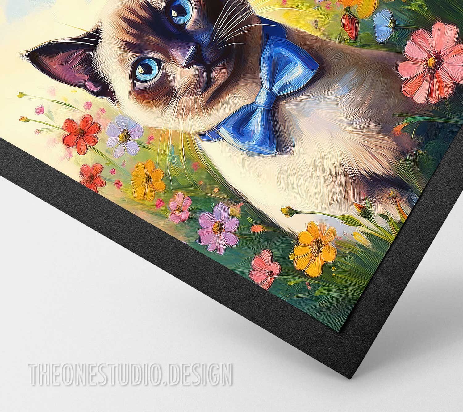 Siamese Cat Digital Painting High Resolution Wall Art Poster Print
