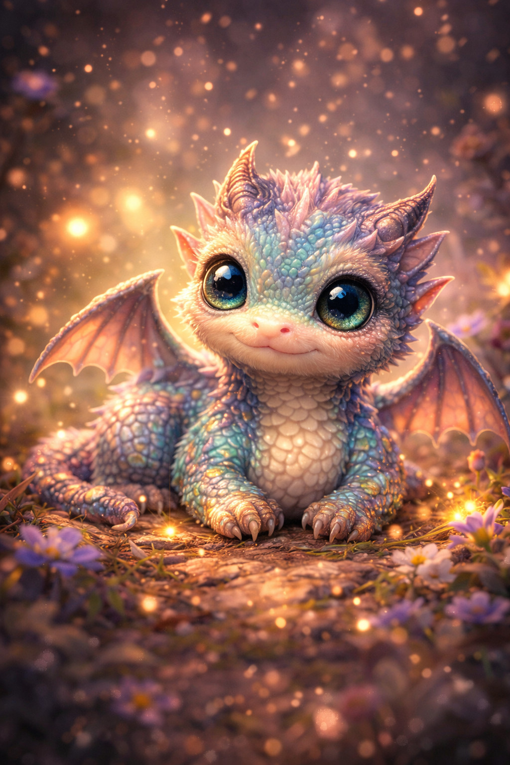 Cute Baby Dragon Digital Image Picture Photo Wallpaper Desktop AI Art 0.99 905
