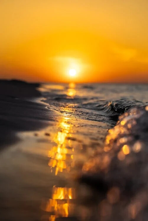 Digital Image Picture Photo Pic Wallpaper Serene Sea Sunset Waves 31252 Sunset