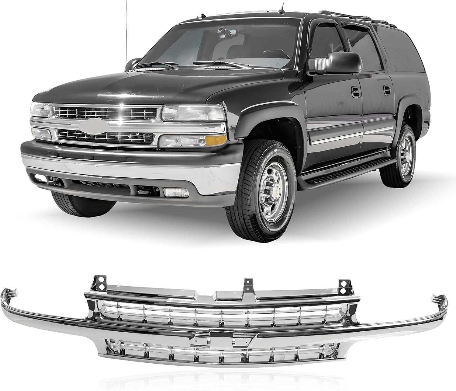Front Grille Shell and Insert Compatible with Chevrolet Chevy Silverado 1500 250