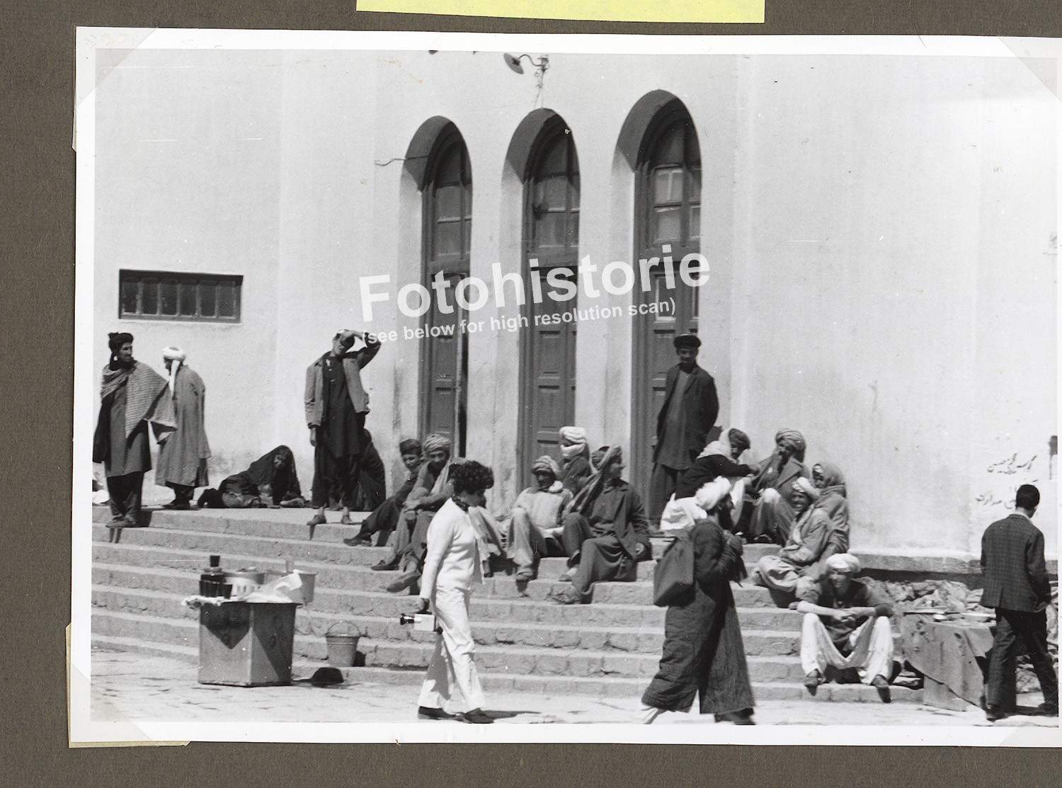 Photo Kabul Mosque People Steps Afghanistan 1960s Scene