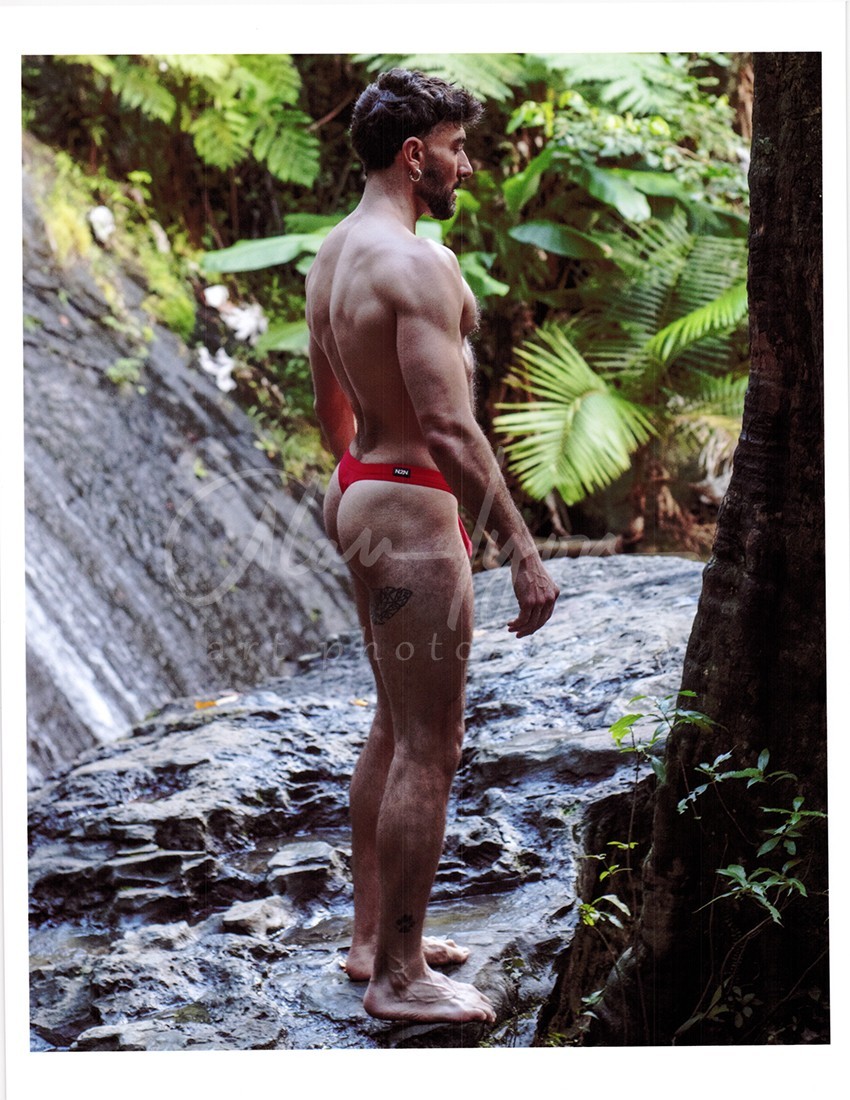 11 X 8.5 Alan Lyon Original Male Photo gay interest (11) Rain forest falls Alex