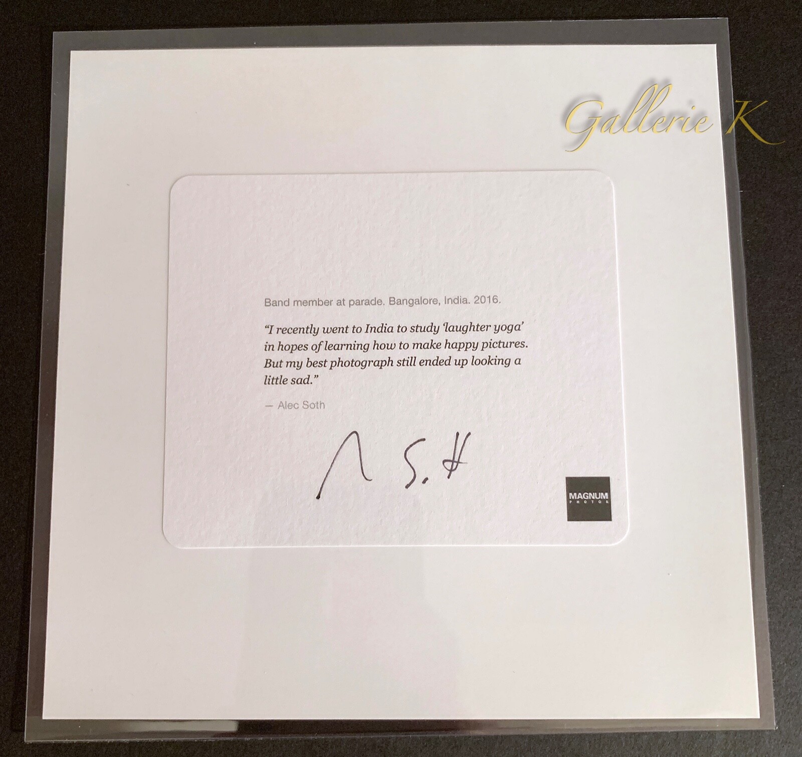 SIGNED ALEC SOTH BAND MEMBER BANGALORE INDIA 2016 LTD ED 6×6 MAGNUM PRINT NEW