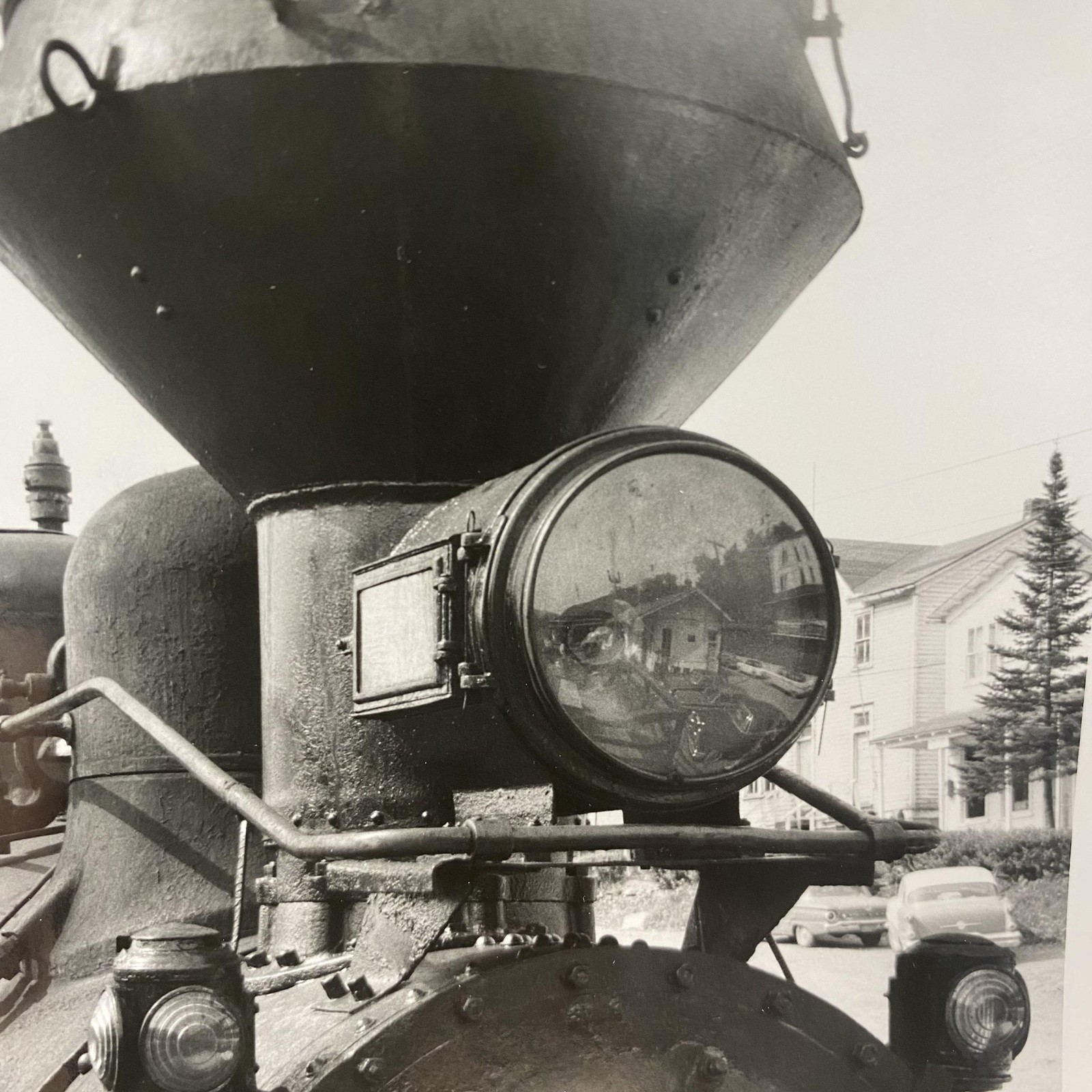 Steam Locomotive Front Headlight 8×10 Black White Glossy Photograph Original