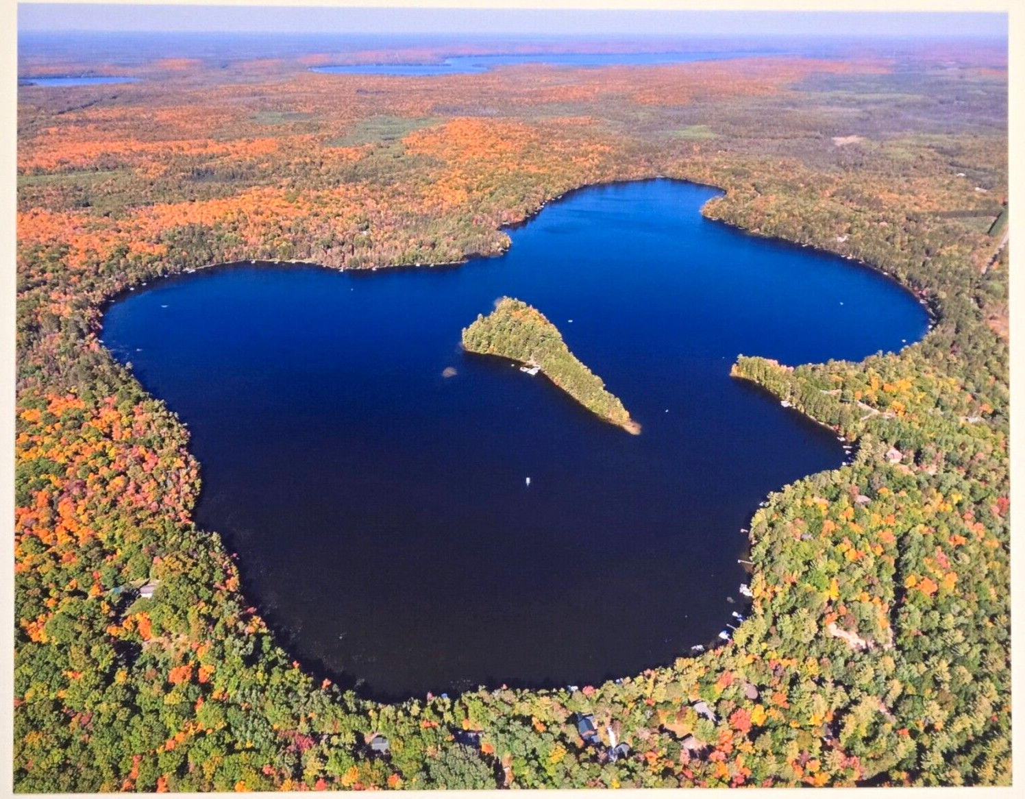 Deerskin Lake, Eagle River, Vilas County, Wisc. Overhead Photo. Frame Optional.