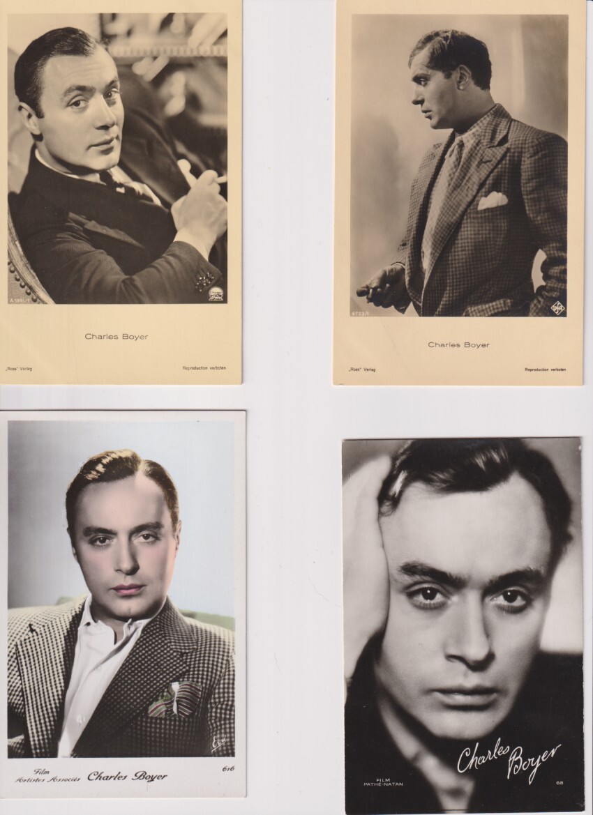 Charles Boyer 4 Photographs On Cards 14×9 -16-