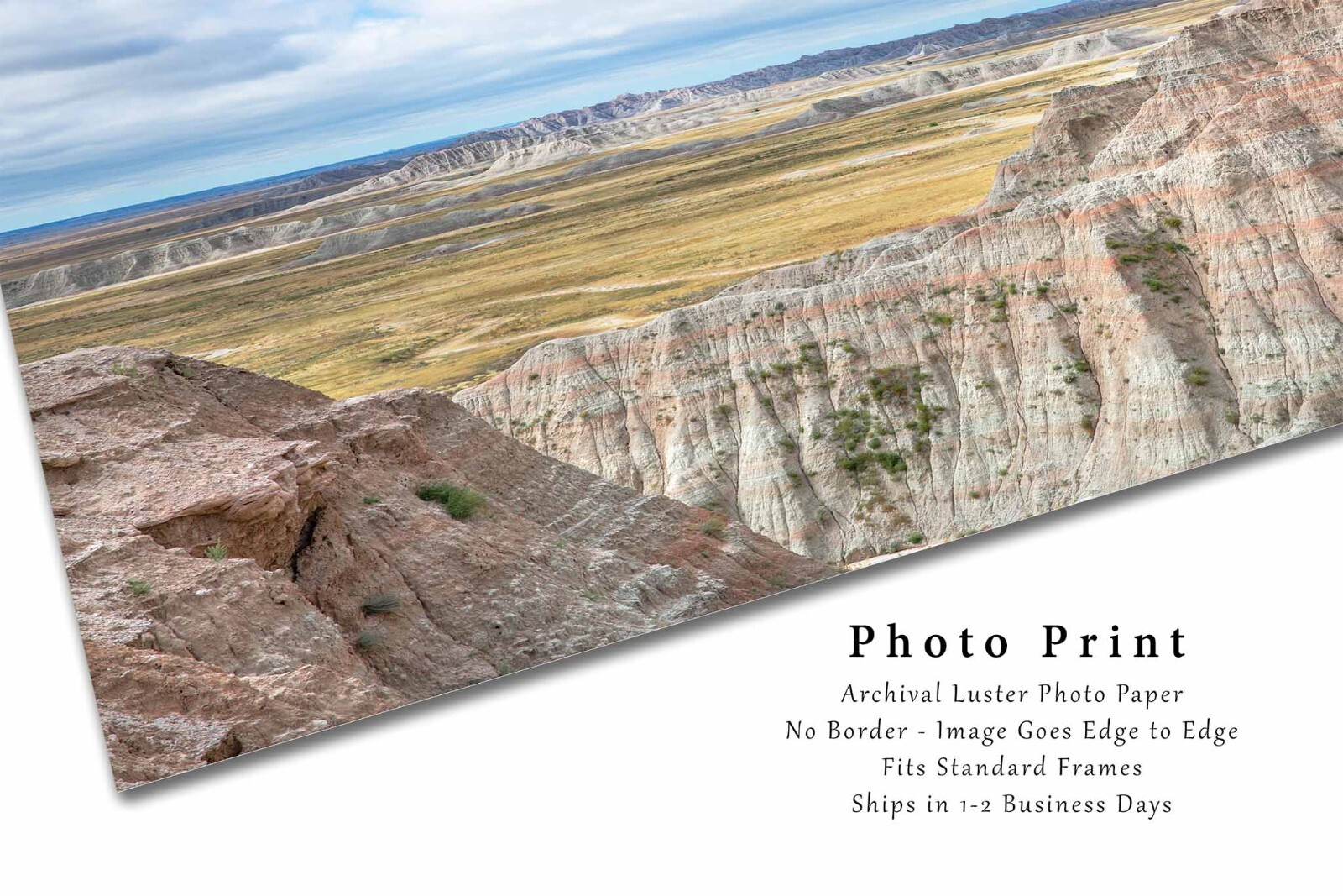 Badlands Photography Print – Picture of Prairie Landscape in South Dakota