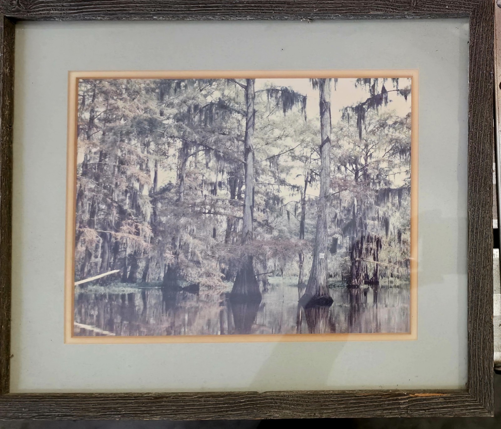 Original 1985 Cypress Swamp Watercolor Painting – Framed Southern Folk Art