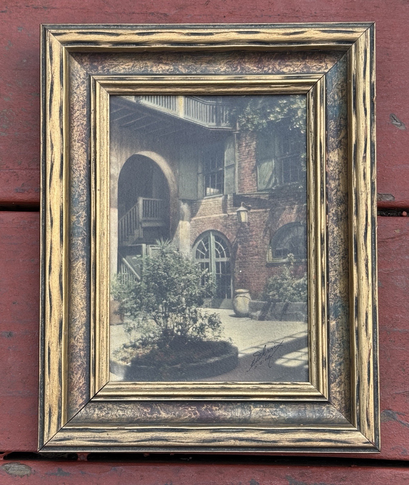 Original Eugene A. Delcroix “Lacy Iron Balconies” & “Old Brulatour Courtyard”