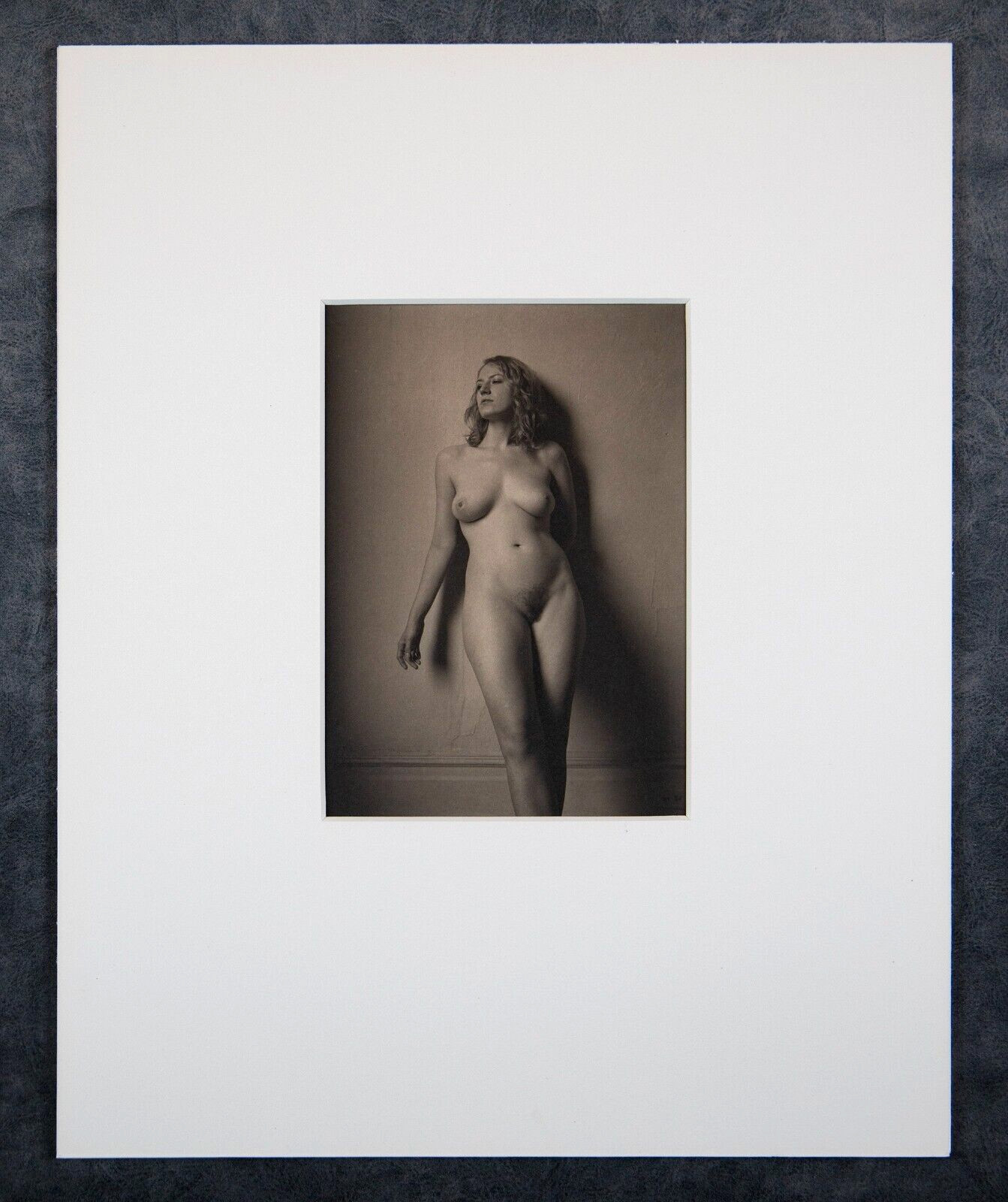 RAY BIDEGAIN Platinum Print, FIGURE STUDY, Signed, 2013, Framed & Matted 11 x 14