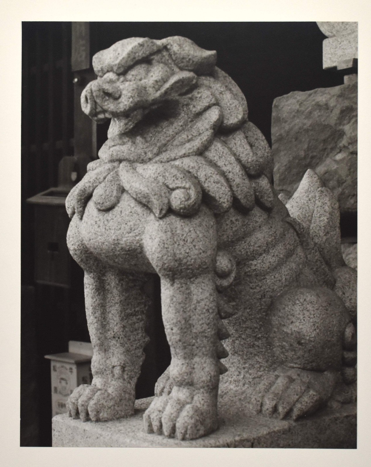 Vintage James W. Howlett Black and White Photograph, ‘Temple Lion / Kyoto’