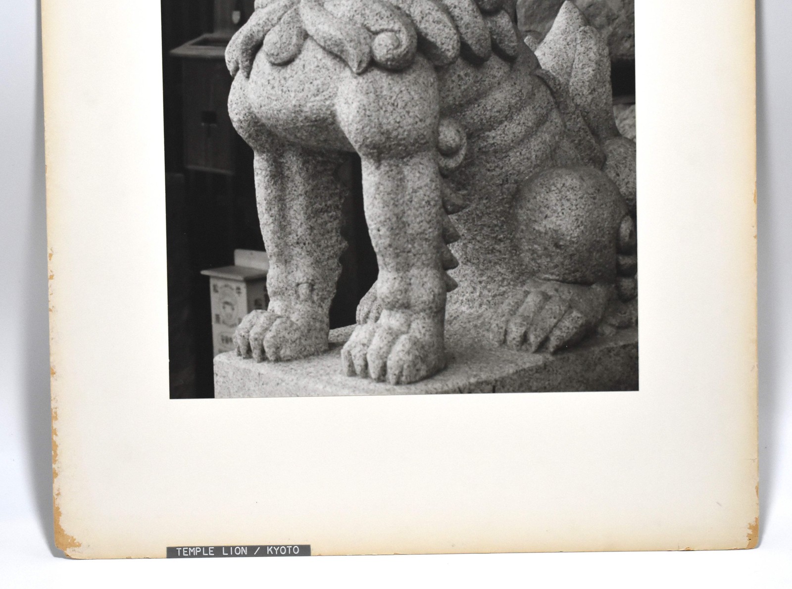 Vintage James W. Howlett Black and White Photograph, ‘Temple Lion / Kyoto’