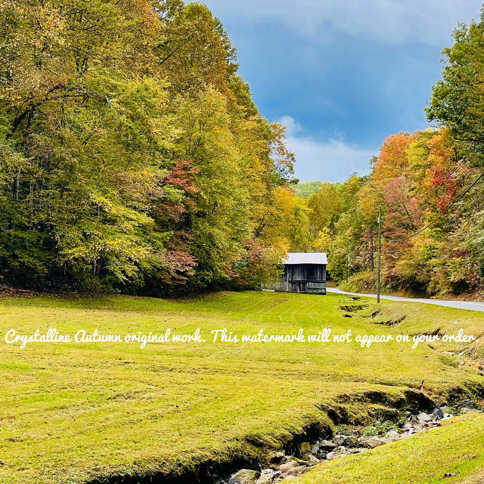 8×8 Square Autumn Tennessee Backroads Giclee Photography Print TN Country