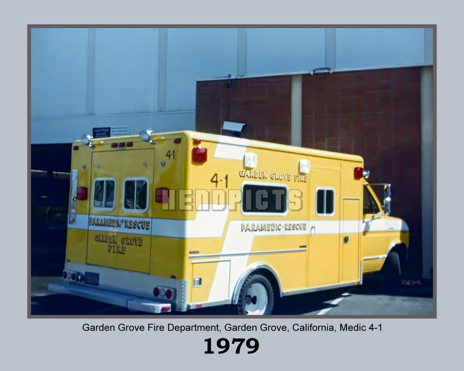 1979 Garden Grove Fire Dept. Paramedic Unit 8×10 Unframed Photo VFRPBT_0008