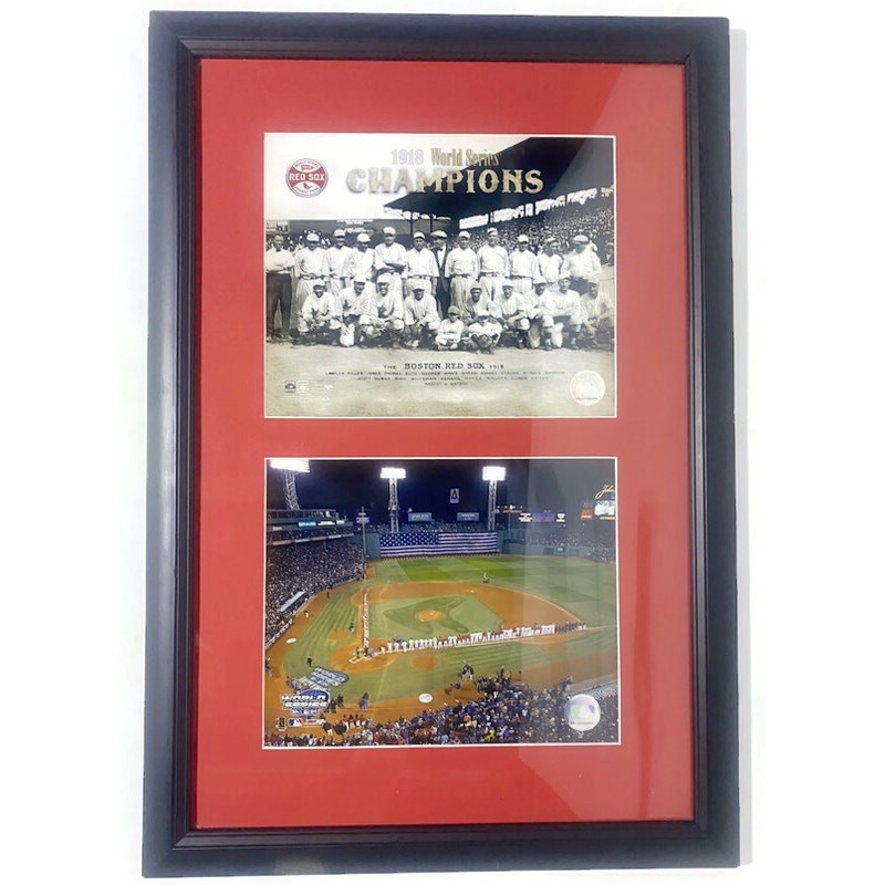 Boston Red Sox 1918 & 2004 World Series Champions Team Photos Framed Matted