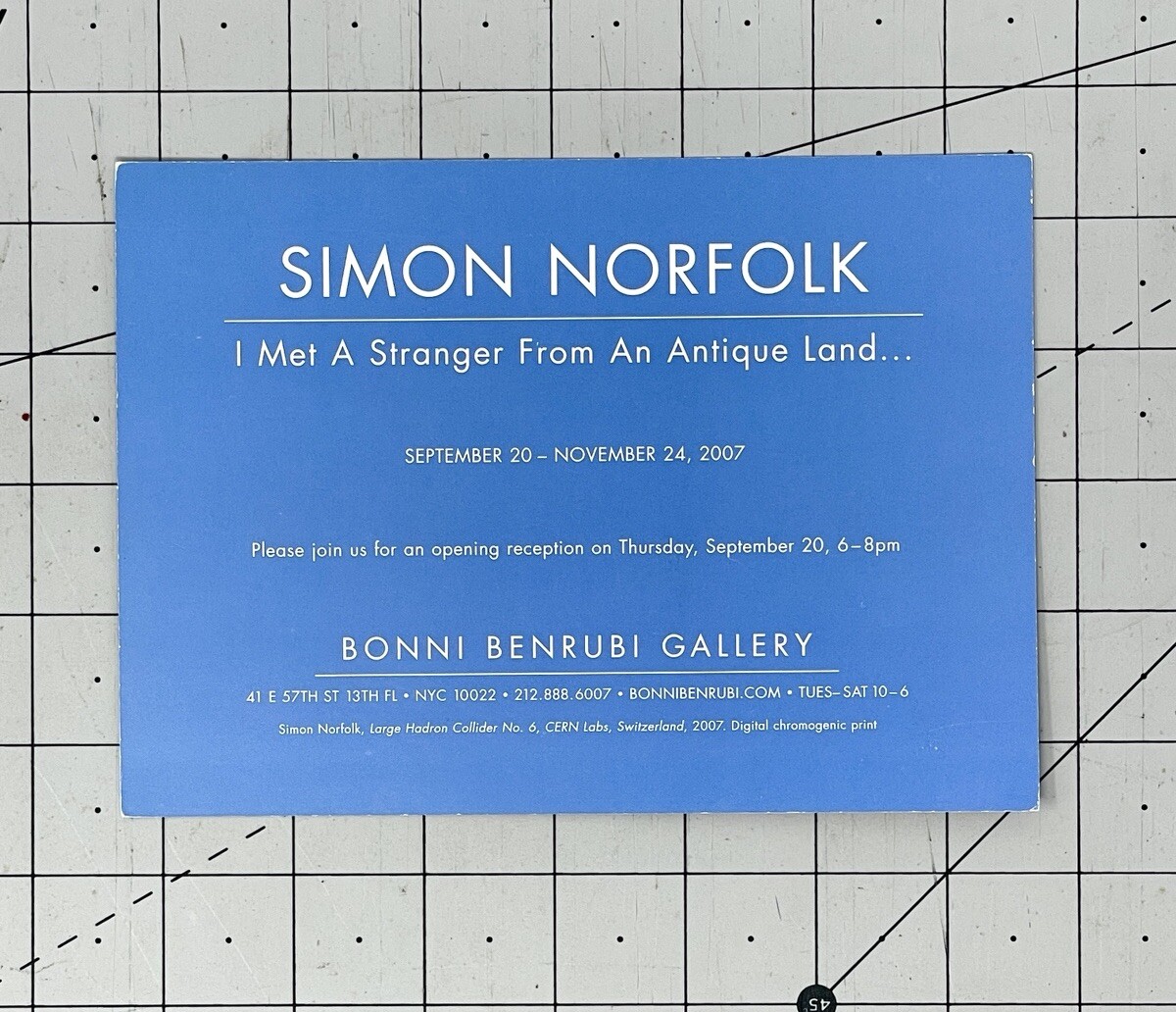 Simon Norfolk (b. 1963) Art Announcement Card 2007 – I Met A Stranger