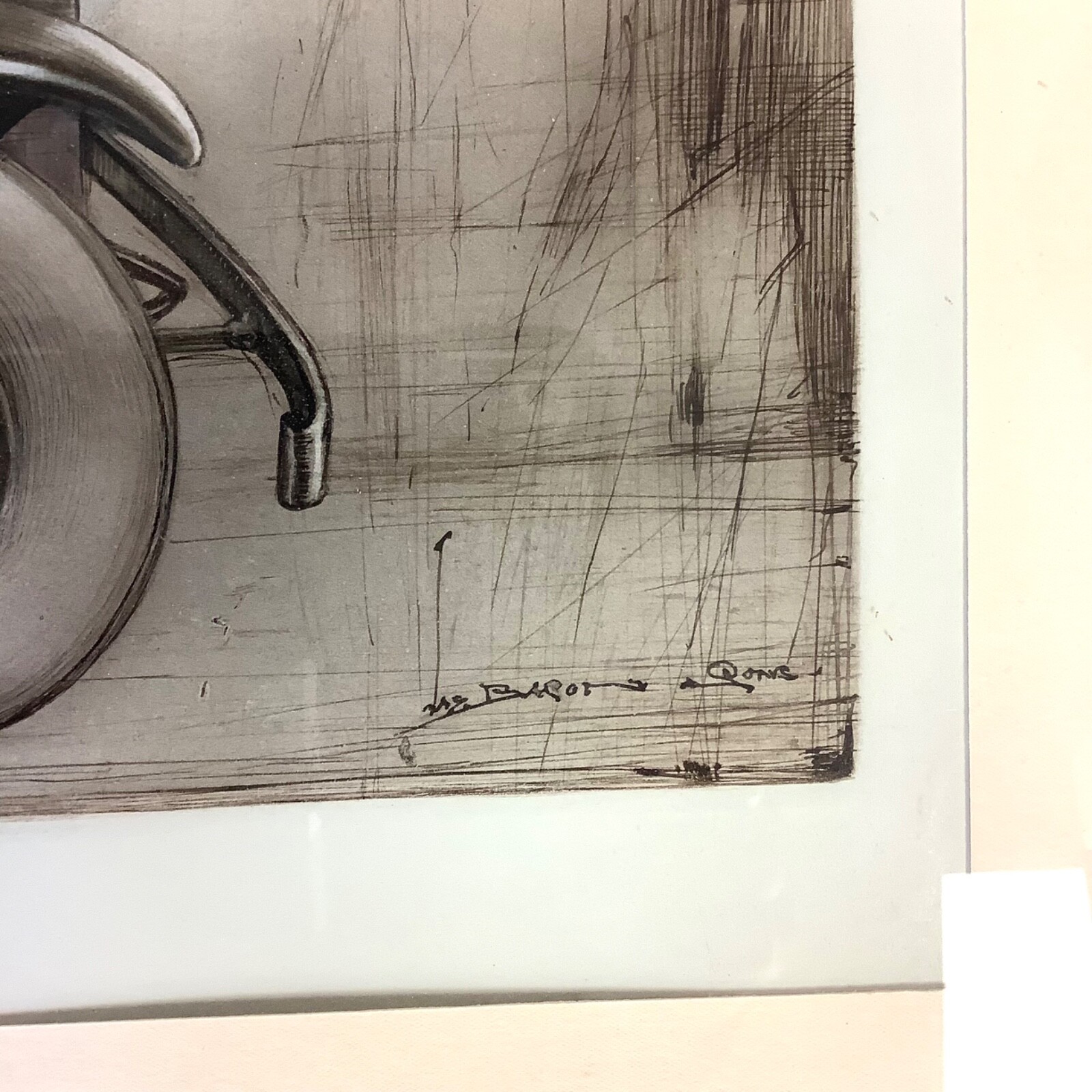 1930s Hand Tinted Photo Etching Engraving Girls Portrait Auto Car Bacon & Sons