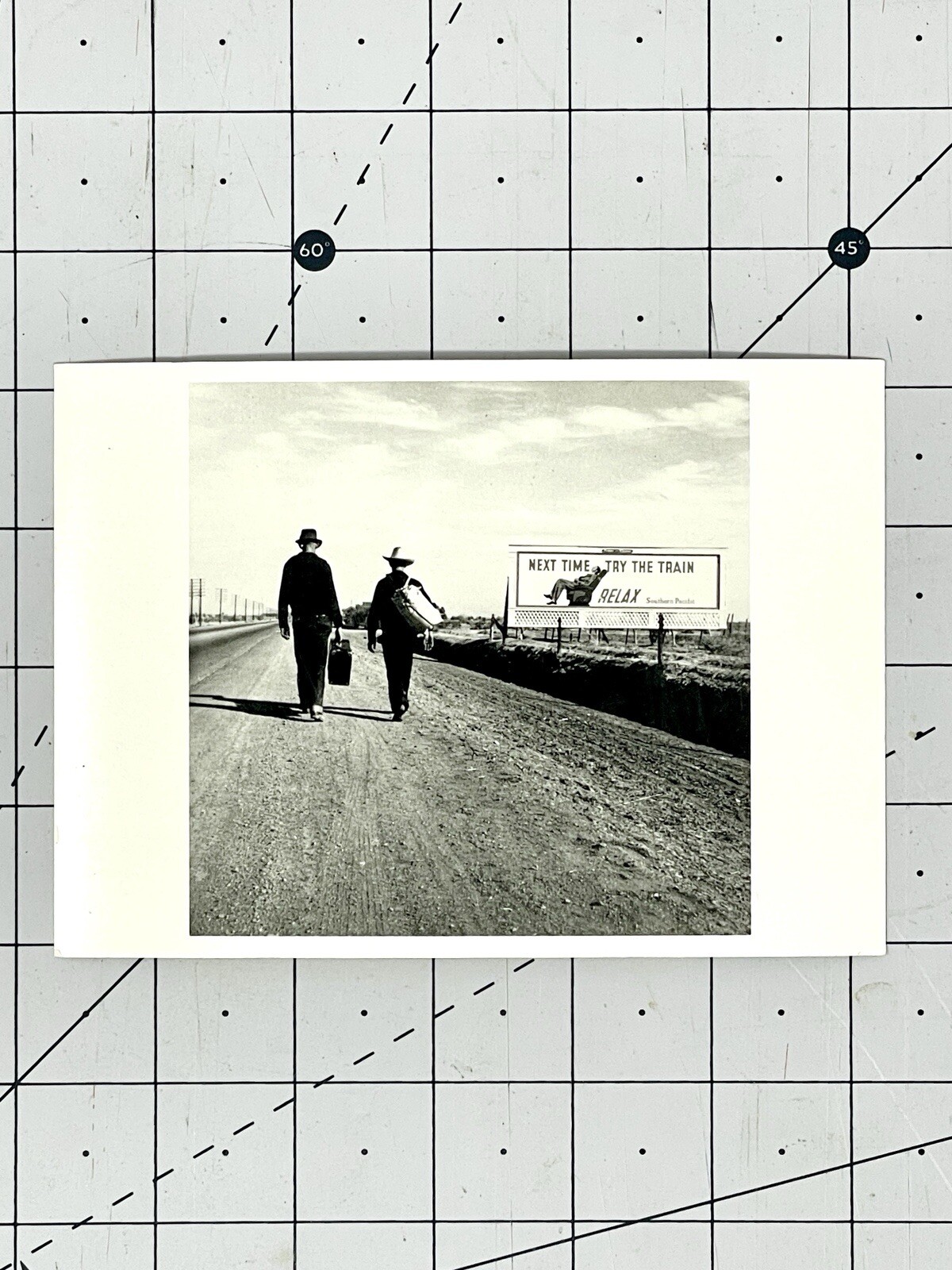 DOROTHEA LANGE – On The Road Toward Los Angeles 1937 Fotofolio Art Card